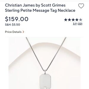 Silver Message Tag Necklace